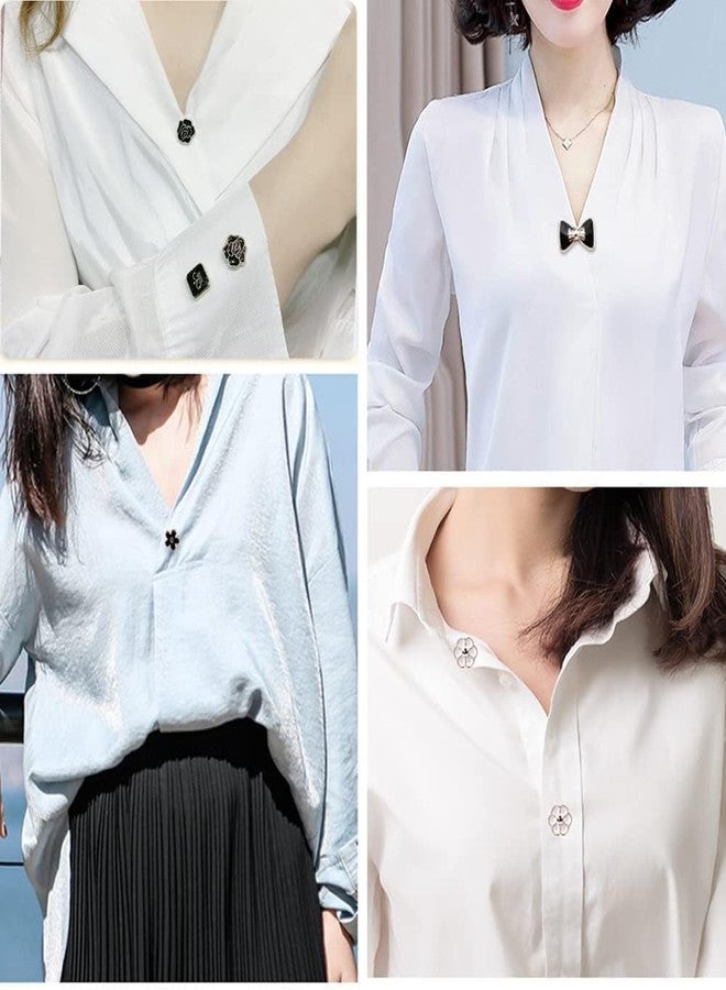 ARLICORPING 20Pcs Women Shirt Brooch Buttons Pearl No Sew Pins Instant Jeans Button Pins Women Shirt Safety (PK_E) - Image 5